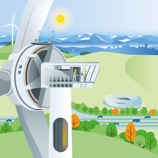 »SWM Magazin«

wind turbine illustration for Stadtwerke München (Munich's municipal utilities company).